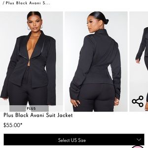 Plus Black Avani Suit Jacket
